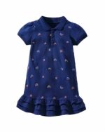 Robe polo bleu marine en coton pour fille
