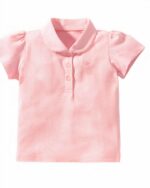 Polo d'été rose à manches courtes pour fille