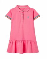 Robe polo décontractée détails arc-en-ciel pour fille