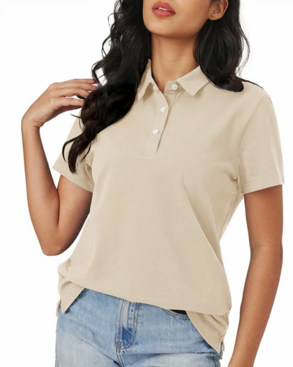 Polo à manches courtes pour femme, classique