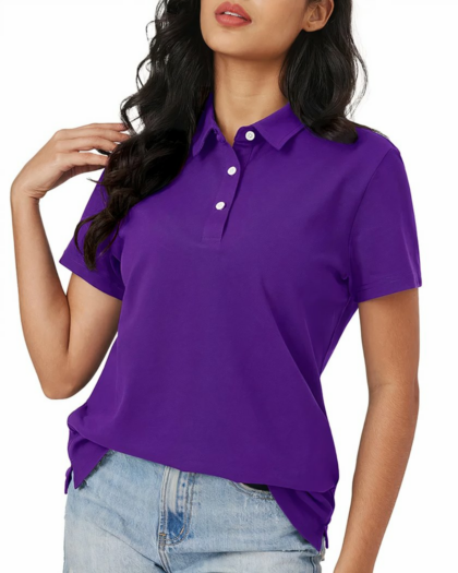 Polo à manches courtes pour femme, classique