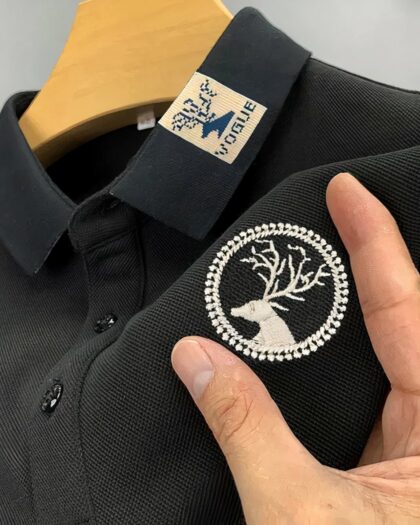 Polo broderie de cerf pour homme