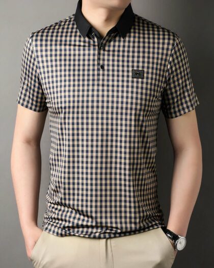 Polo chic à carreaux pour homme