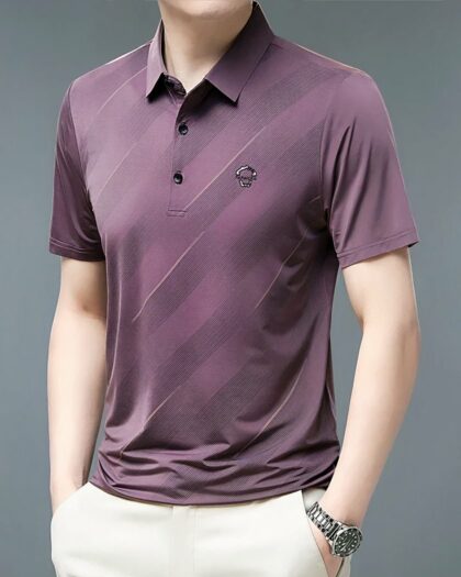 Polo chic à rayures diagonales pour homme