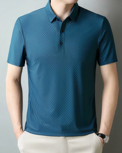 Polo chic imprimé carreaux pour homme