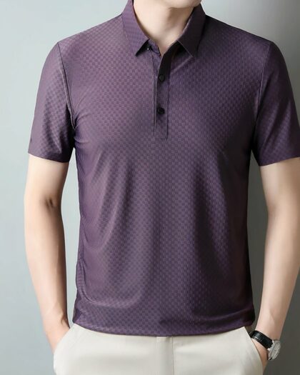 Polo chic imprimé carreaux pour homme