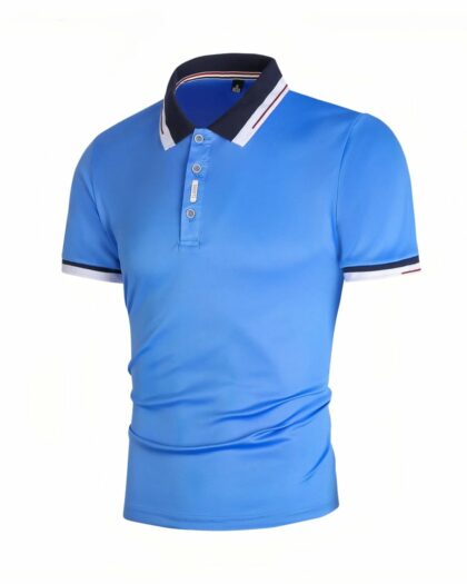Polo de sport à manches courtes en fibre de bambou pour homme
