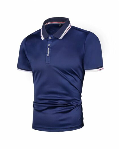 Polo de sport à manches courtes en fibre de bambou pour homme