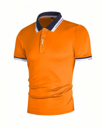 Polo de sport à manches courtes en fibre de bambou pour homme