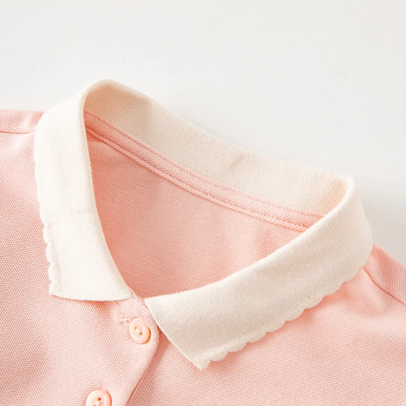 Polo Decontracte Rose Et Blanc Manches Longues Pour Petite Fille 7