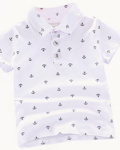 Polo en coton imprimé ancre marine pour bébé garçon