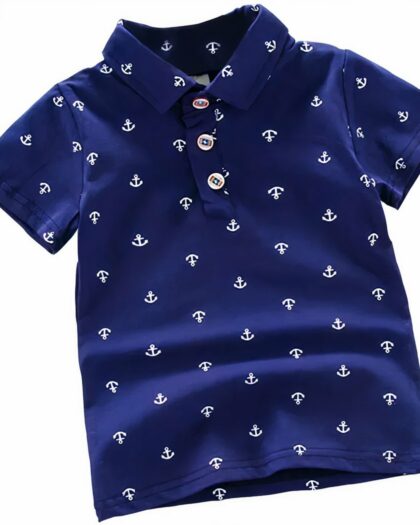 Polo en coton imprimé ancre marine pour bébé garçon