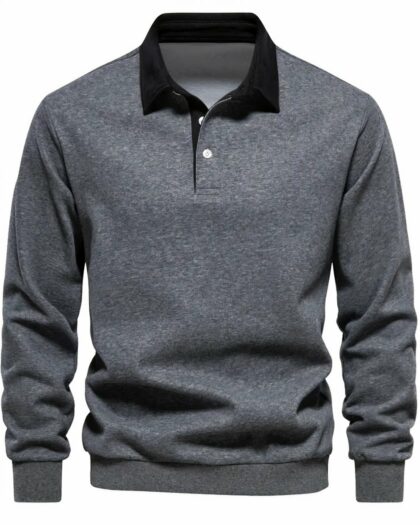 Polo épais à manches longues pour homme