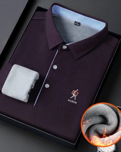 Polo fourré à manches longues pour homme