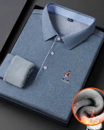 Polo fourré à manches longues pour homme