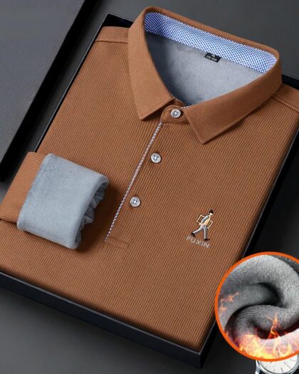 Polo fourré à manches longues pour homme