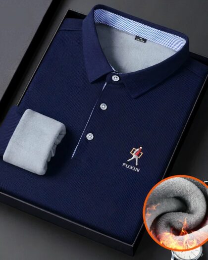 Polo fourré à manches longues pour homme