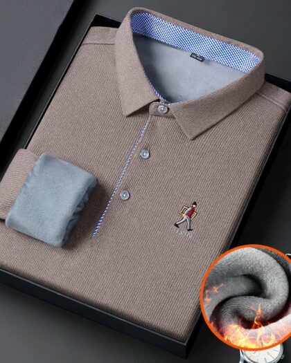 Polo fourré à manches longues pour homme