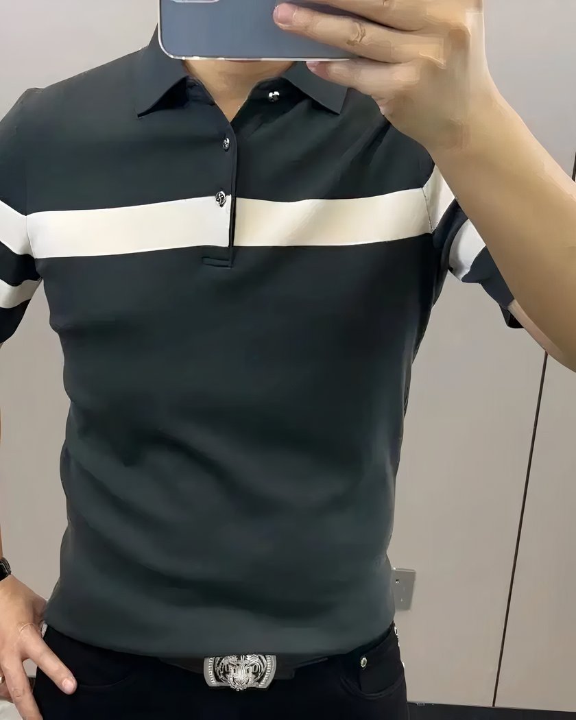 Polo Homme A Manches Courtes Et Rayure 3