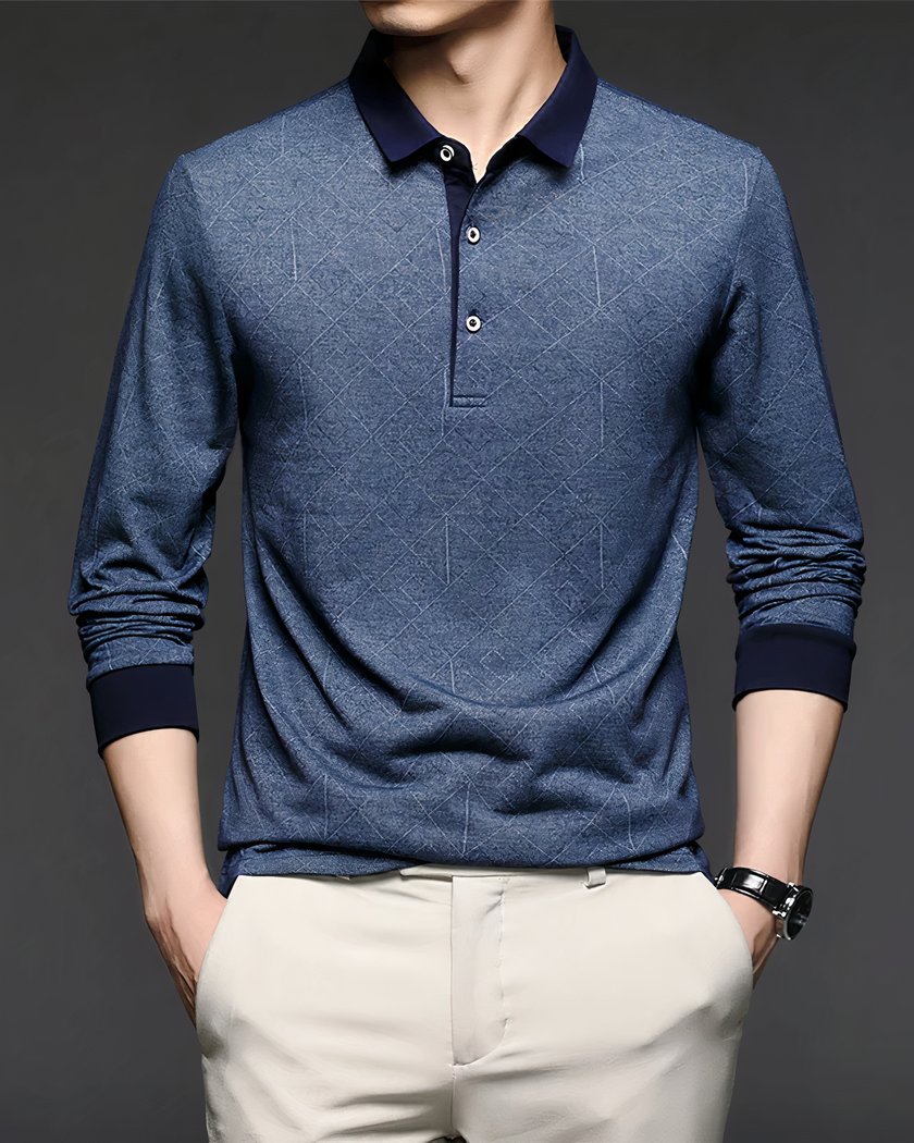 Polo Large En Coton Et A Manches Longues Pour Homme 5