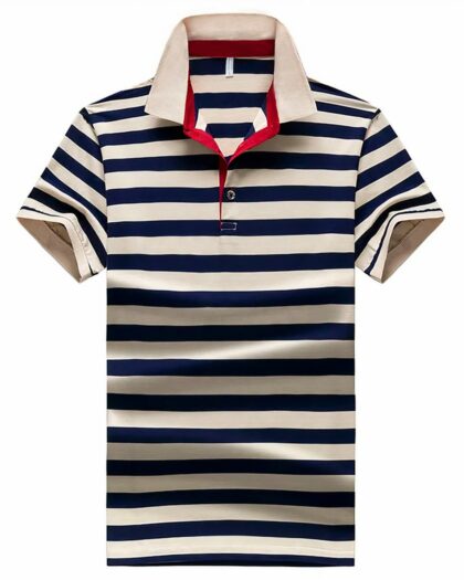 Polo marinière manches courtes pour homme
