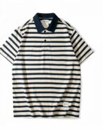 Polo marinière style rétro noir et blanc pour homme