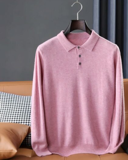 Pull polo 100% cachemire pour homme