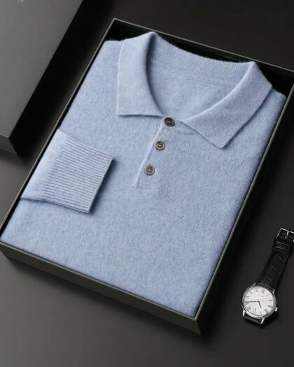 Pull polo 100% cachemire pour homme