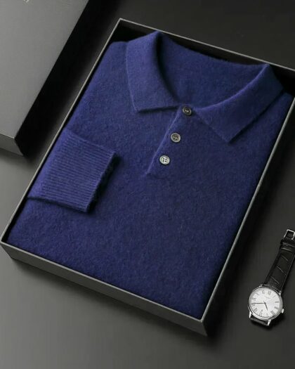 Pull polo 100% cachemire pour homme