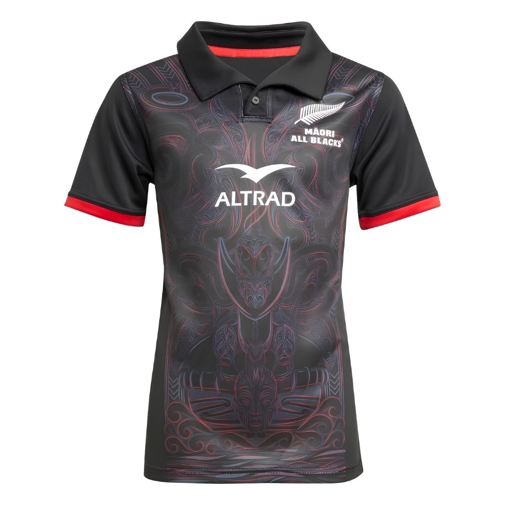 IMG_04_2026_Polo_rugby_effigie_All_Blacks1 Polo de rugby à l'effigie des All Blacks noir sur fond blanc