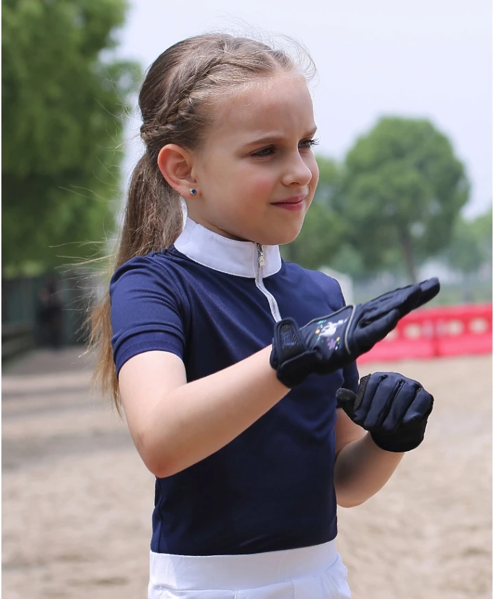 Polo D Equitation Pour Fille A Manches Courtes En 3 Couleurs Blanc 6 Ans
