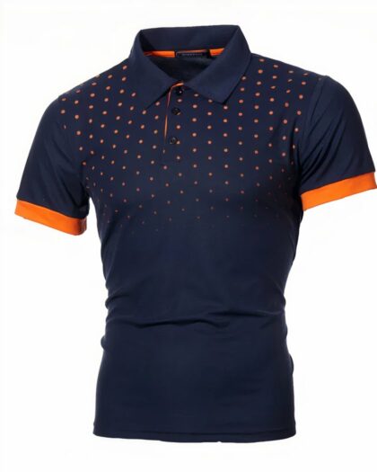 Polo de sport à manches courtes à pois pour homme