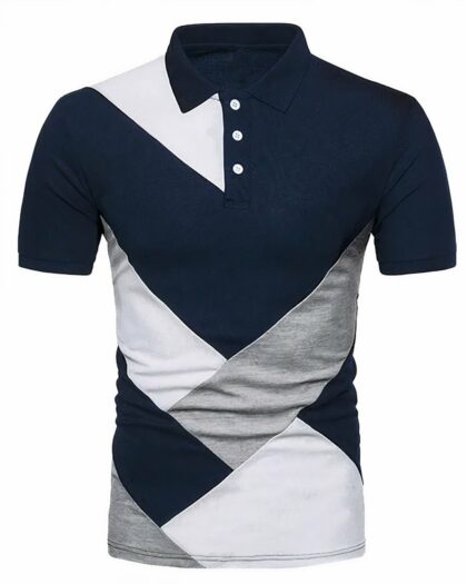 Polo de sport à manches courtes pour homme à bandes croisées