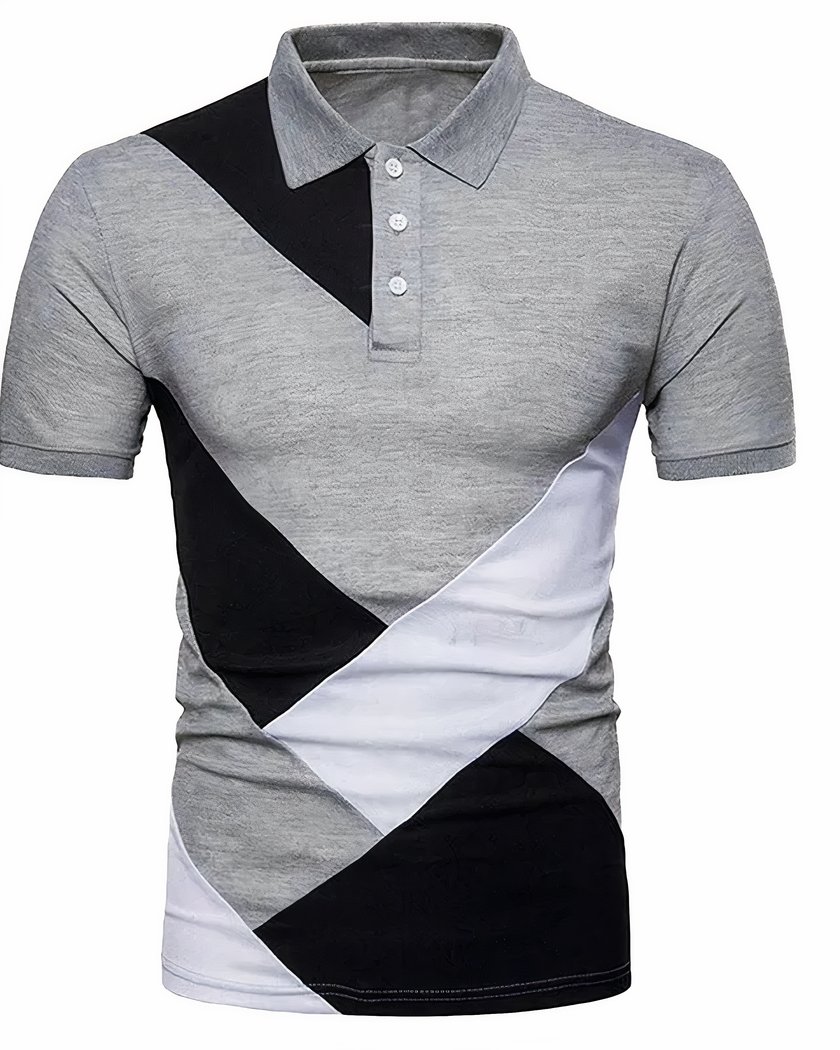 Polo De Sport A Manches Courtes Pour Homme A Bandes Croisees Gris Xs