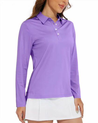 Polo de sport à manches longues pour femme