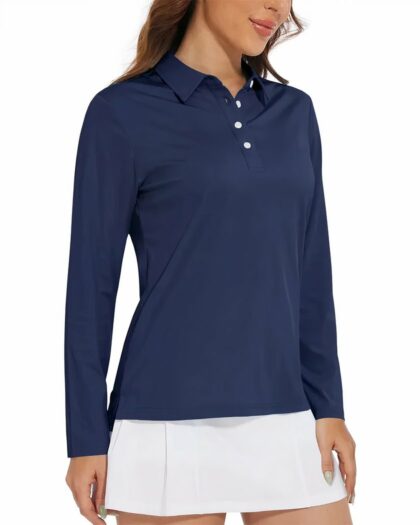 Polo de sport à manches longues pour femme
