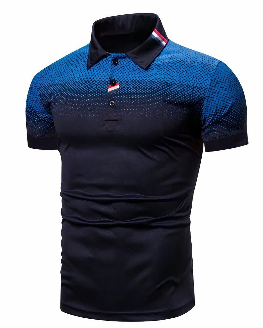 Polo De Tennis Avec Degrade Pour Homme Bleu Xxxl
